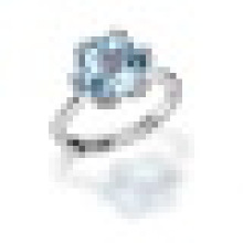 3.40 карат 6 зубец Установка природный розовый кварц голубой топаз кольца стерлингового серебра 925 для женщин Свадебные ювелирные изделия